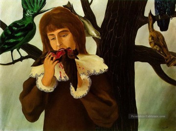 ルネ・マグリット Painting - 鳥を食べる少女の喜び 1927年 ルネ・マグリット